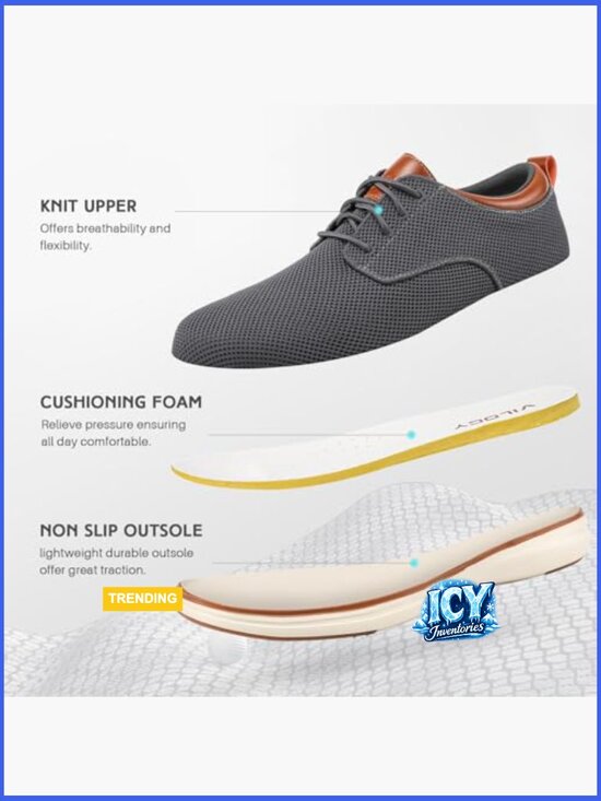 Wide Casual Dress Oxfords Business Shoes Mesh Breathable Comfortable Walking